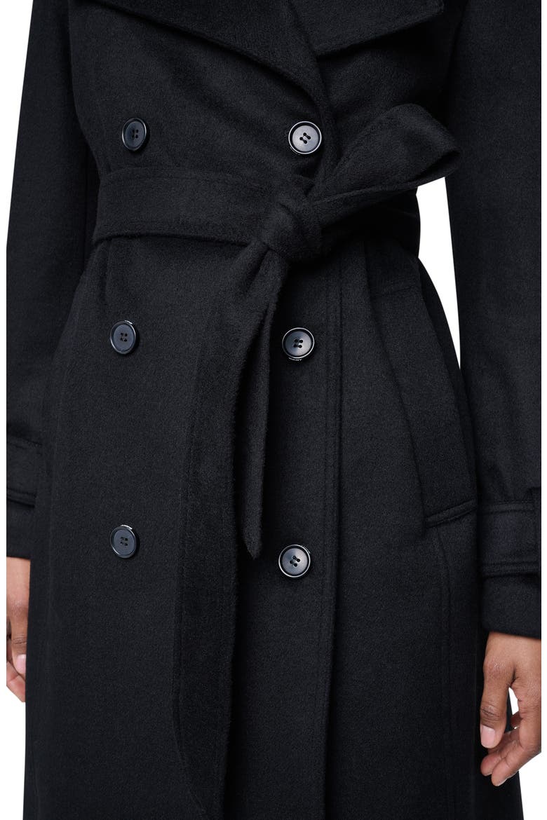 Double Breasted Wool Blend Maxi Coat, Alternate, color, BLACK