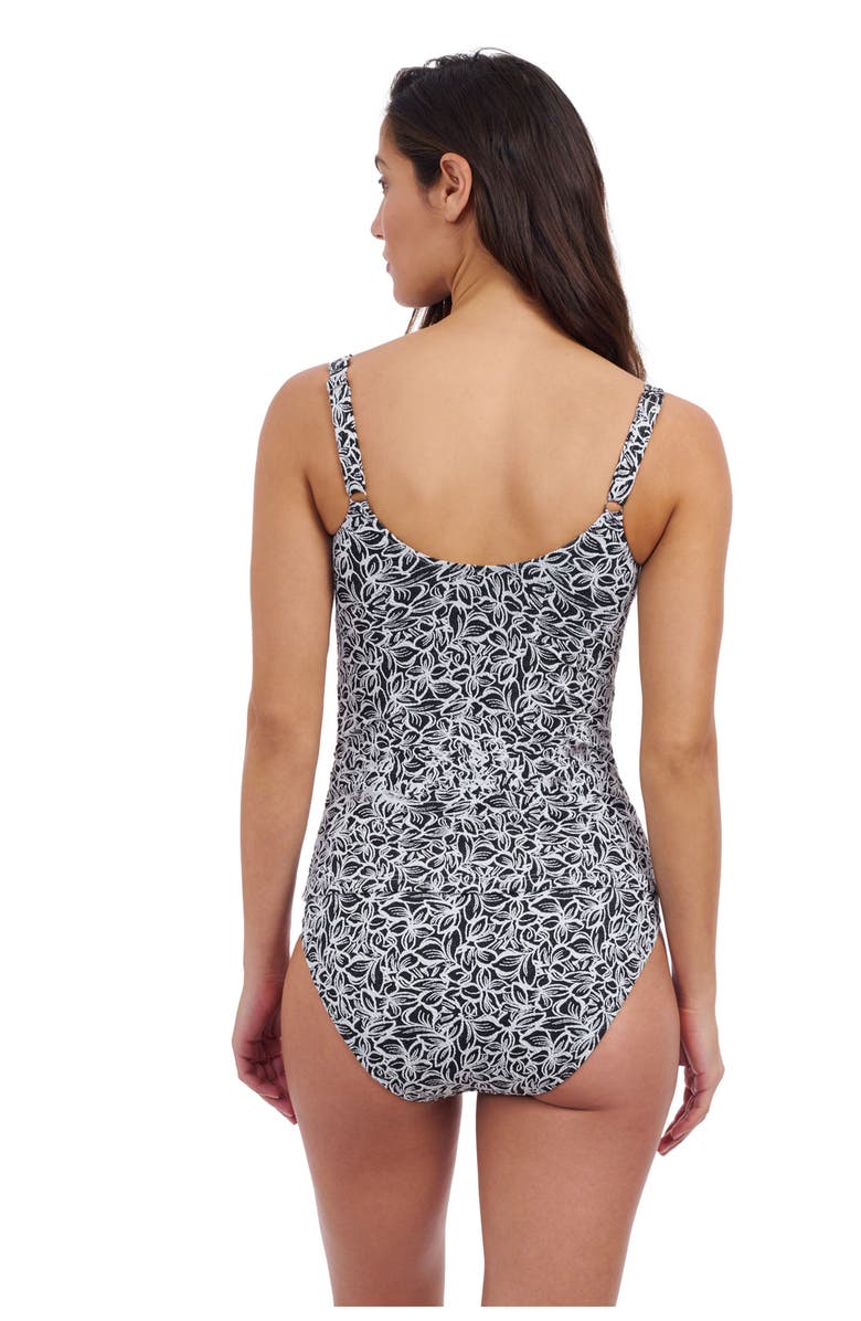 Profile by Gottex Plumeria D Cup V Neck Tankini, Alternate, color, Black & White