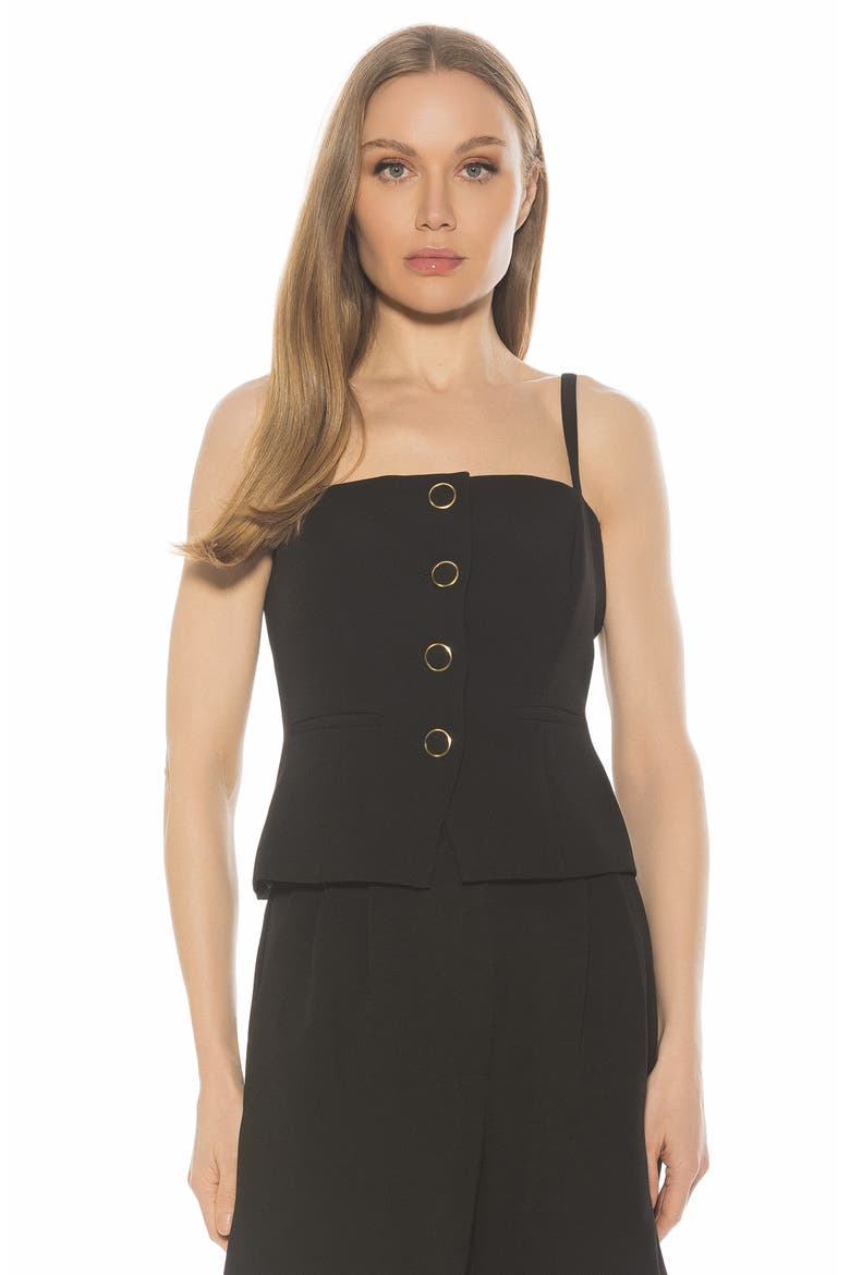 Amandine Vest Top, Alternate, color, BLACK