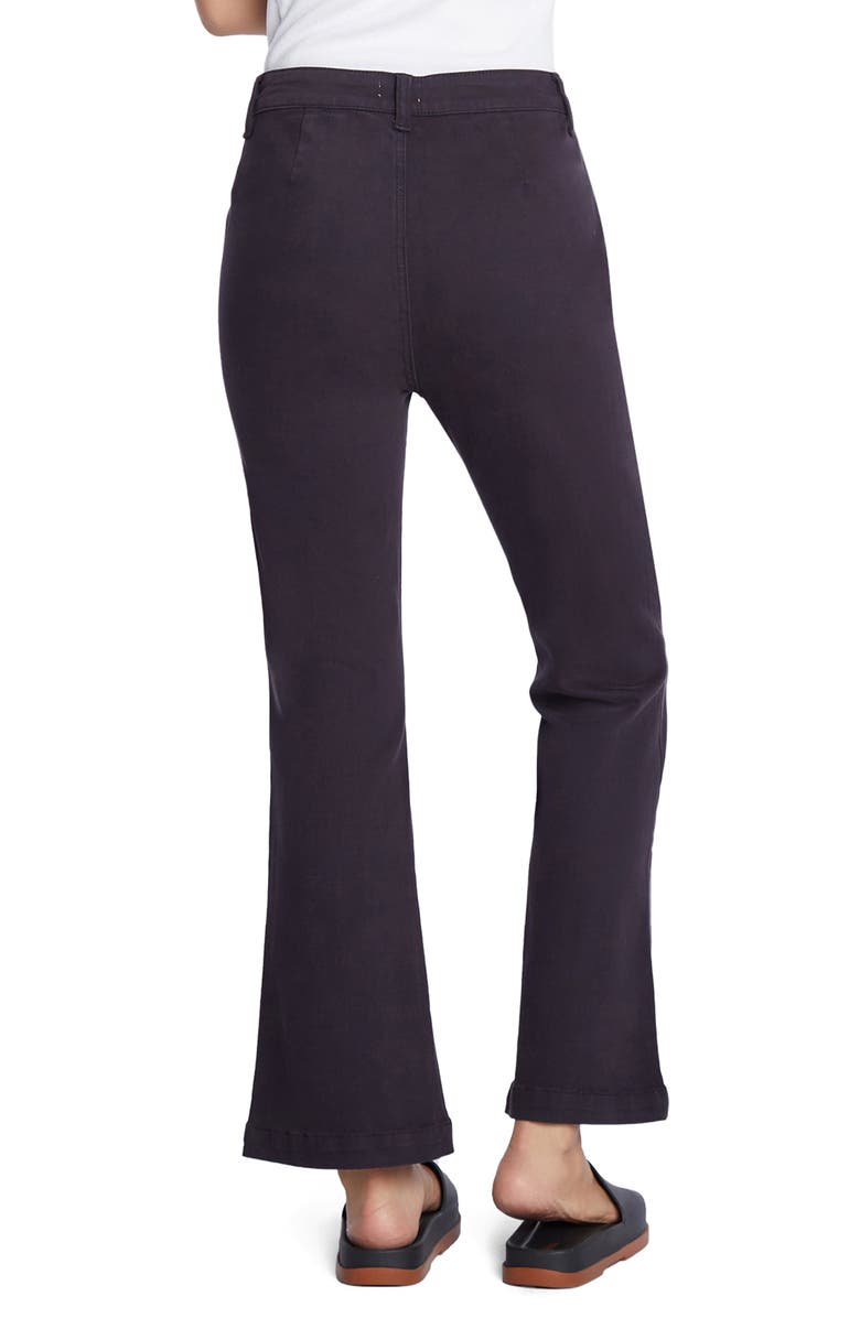 Wash Lab Denim Patch Baby Flare Hem Crop Pants, Alternate, color, Black Ink