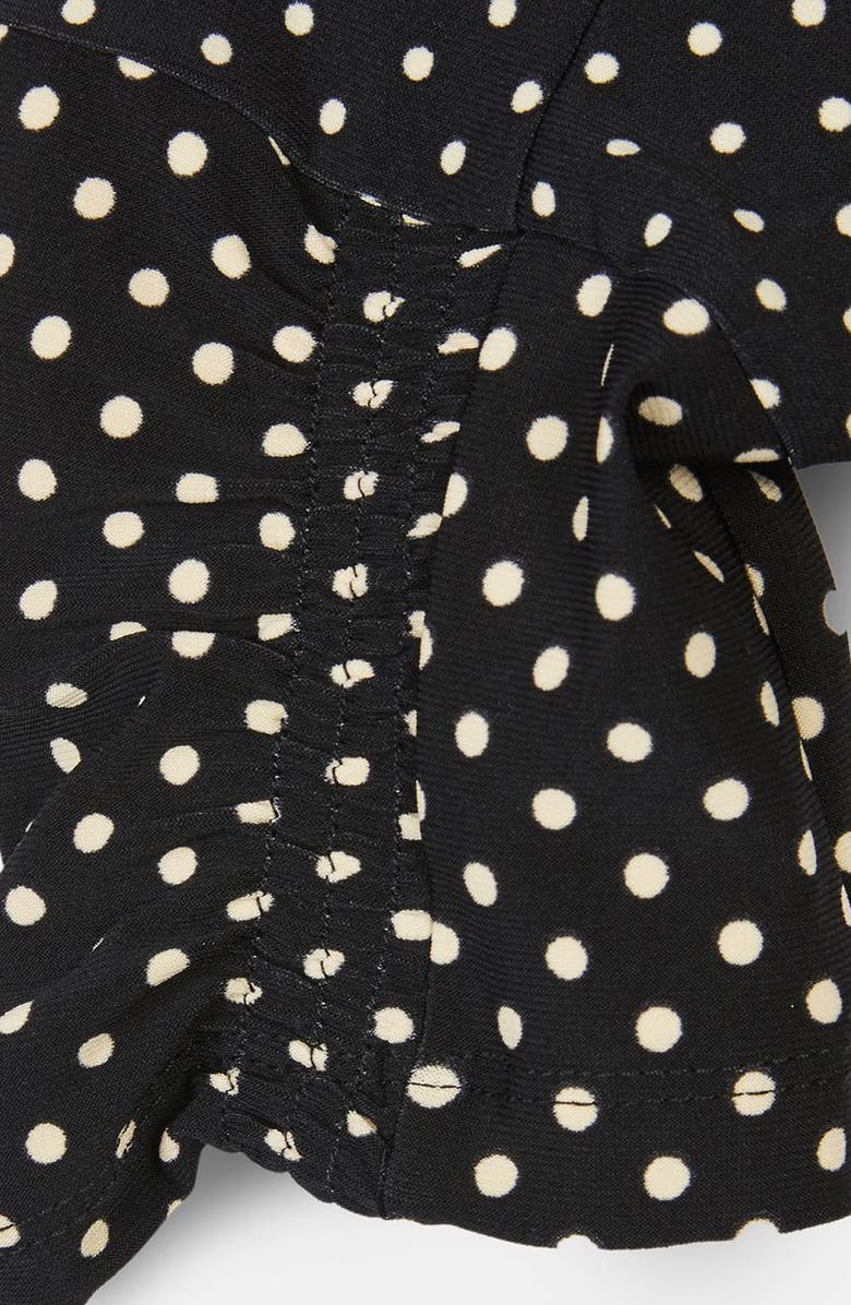 Topshop Polka Dot Asymmetrical Midi Dress, Alternate, color,