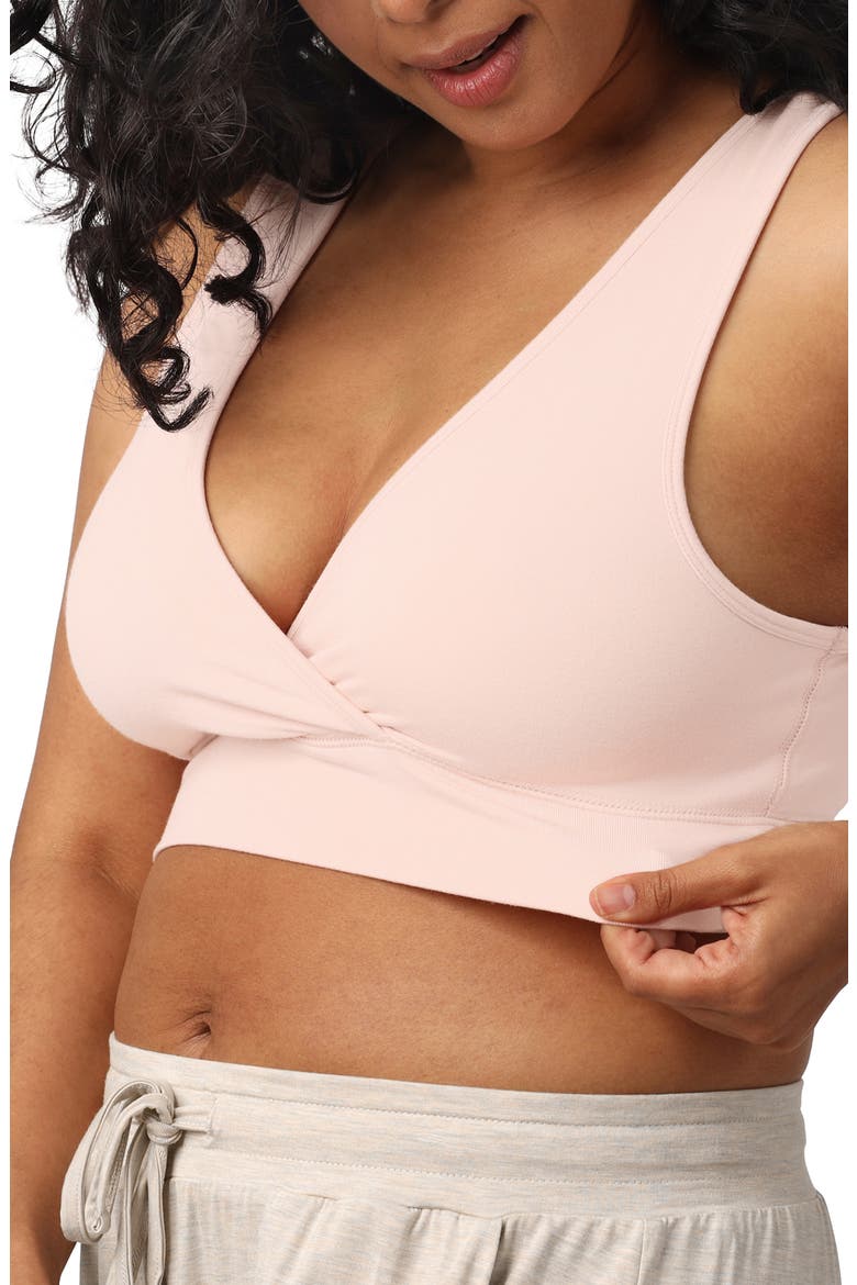 Busty French Terry Racerback Nursing & Sleep Bra - Fits Sizes 30E-46H, Alternate, color, SOFT PINK