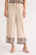 Ellen Tracy Embroidered Hem Crop Pants