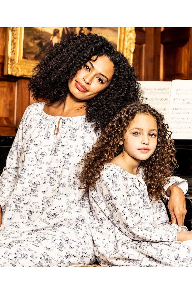 Petite Plume Winter Vignette Delphine Flannel Nightgown, Alternate, color,