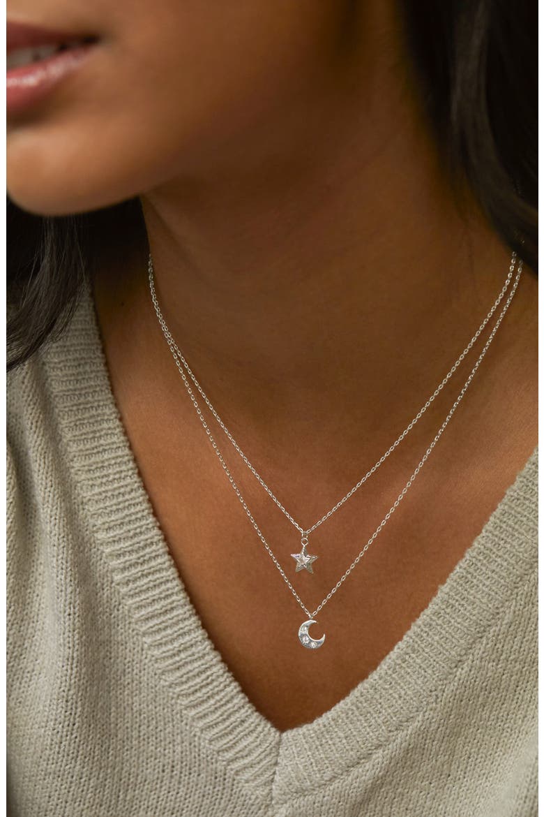 Blue Star Crystal Pendant Necklace, Alternate, color, SILVER