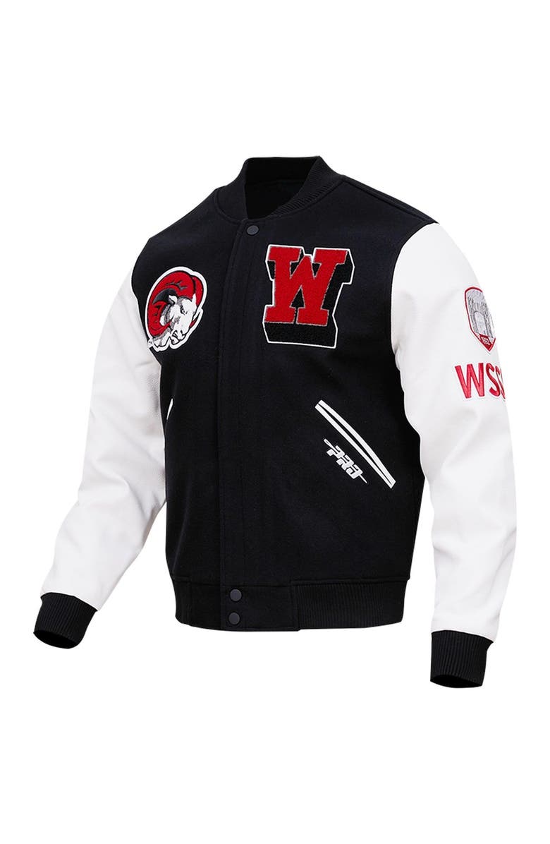 PRO STANDARD Men's Pro Standard Black Winston-Salem State Rams Classic Wool Full-Zip Varsity Jacket, Alternate, color,