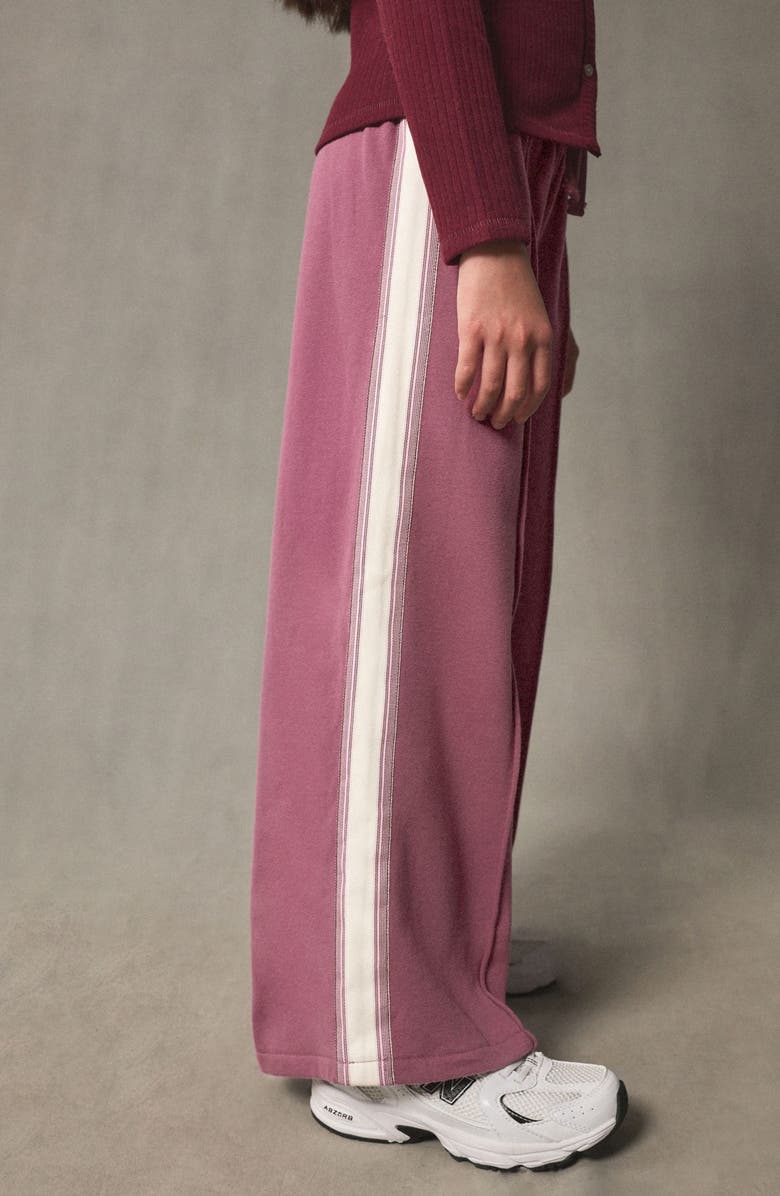 NEXT Kids' Side Stripe Wide Leg Sweatpants, Alternate, color, Red