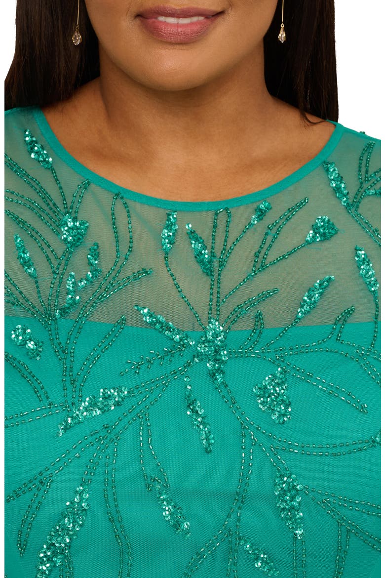 Bead Embellished Cocktail Dress, Alternate, color, EXOTIC JADE