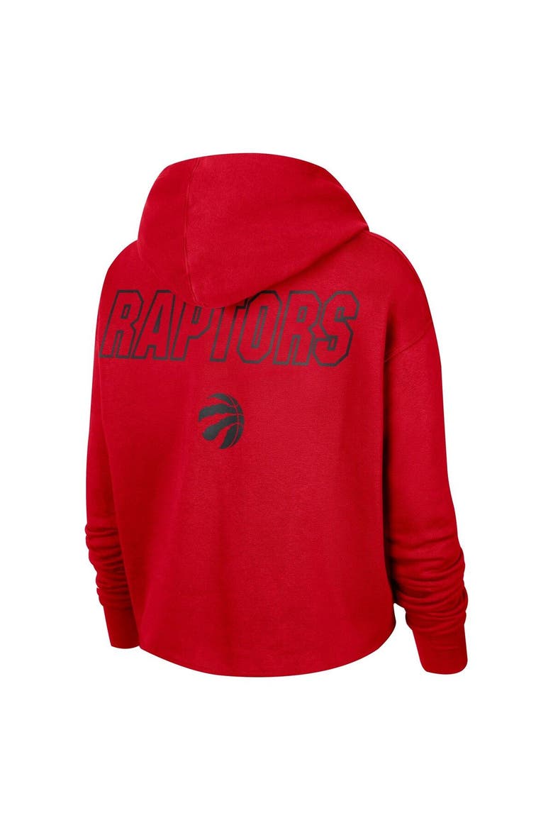 Women's Nike Red Toronto Raptors Courtside Cropped Pullover Hoodie, Alternate, color, Red
