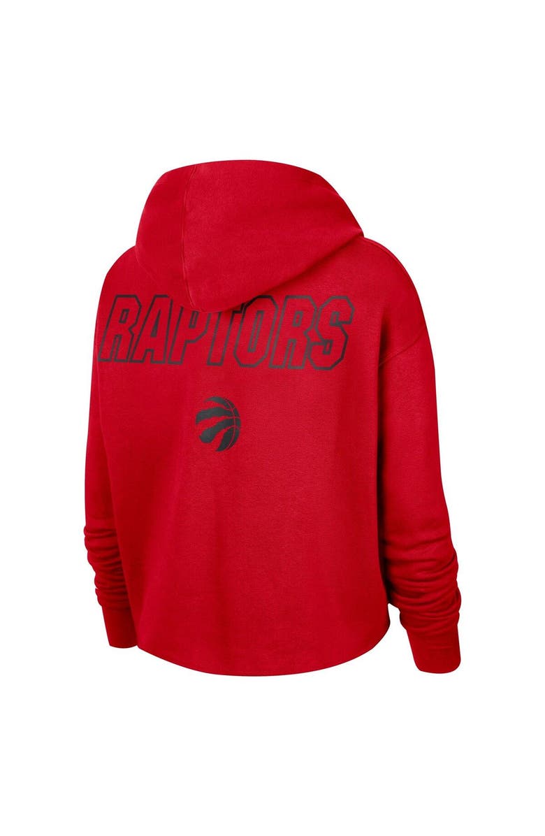 Nike Women's Nike Red Toronto Raptors Courtside Cropped Pullover Hoodie, Alternate, color, Red