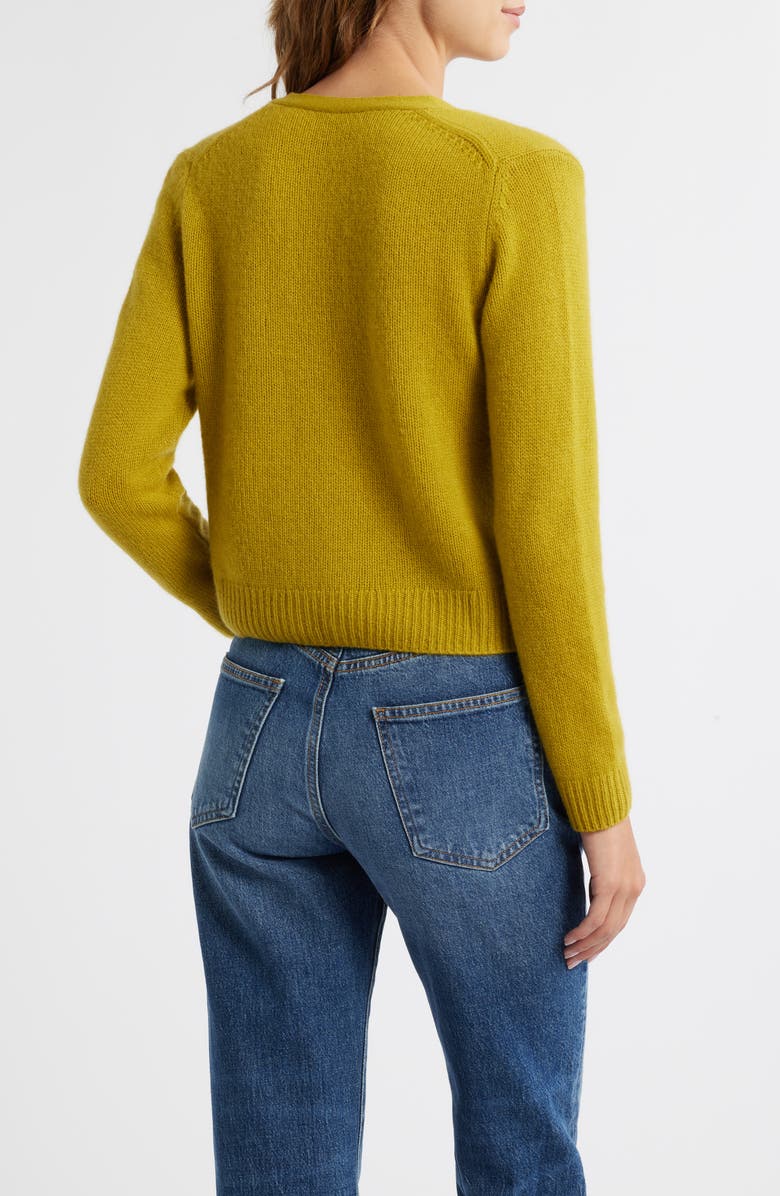 DÔEN Cameron Cashmere V-Neck Cardigan, Alternate, color, Antique Moss