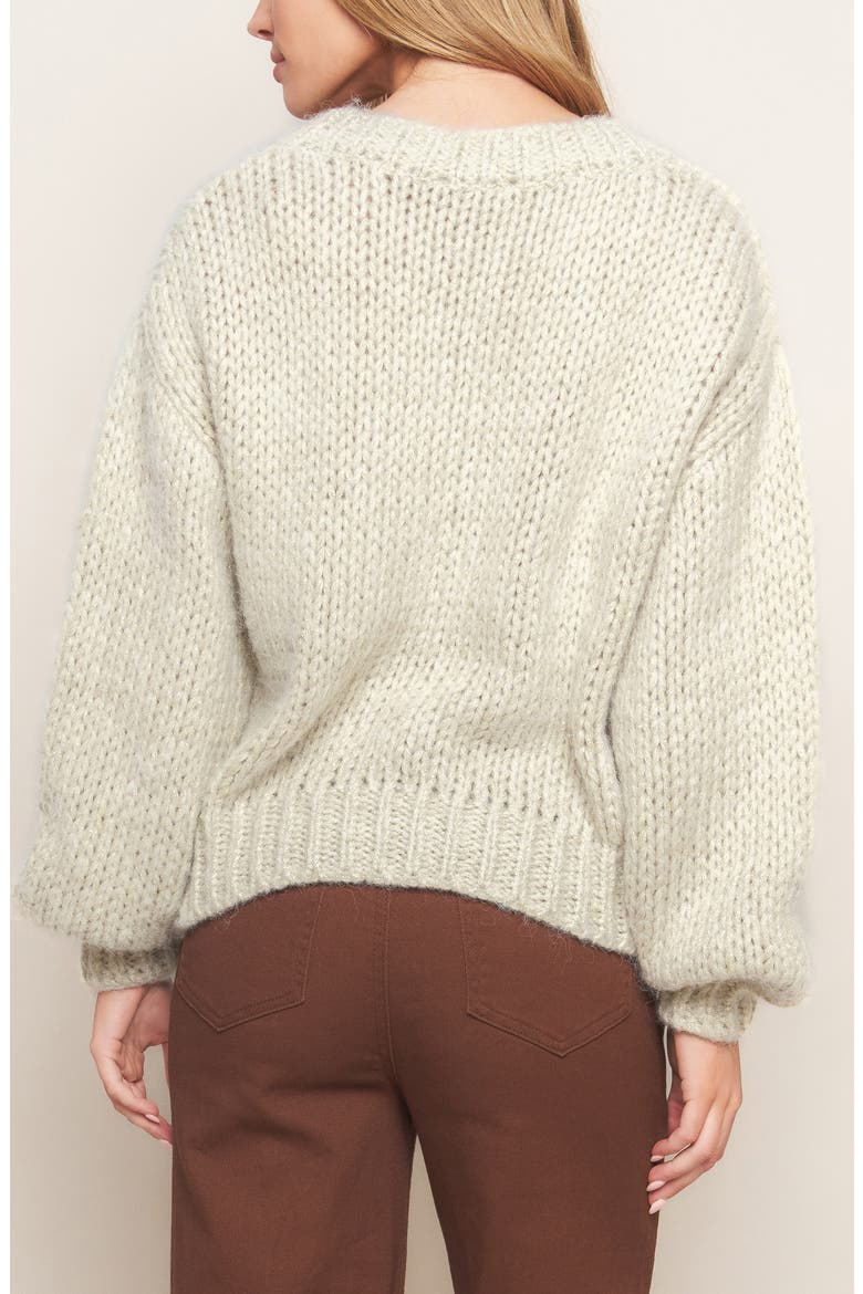 V-Neck Sweater, Alternate, color, CREAM/GOLD