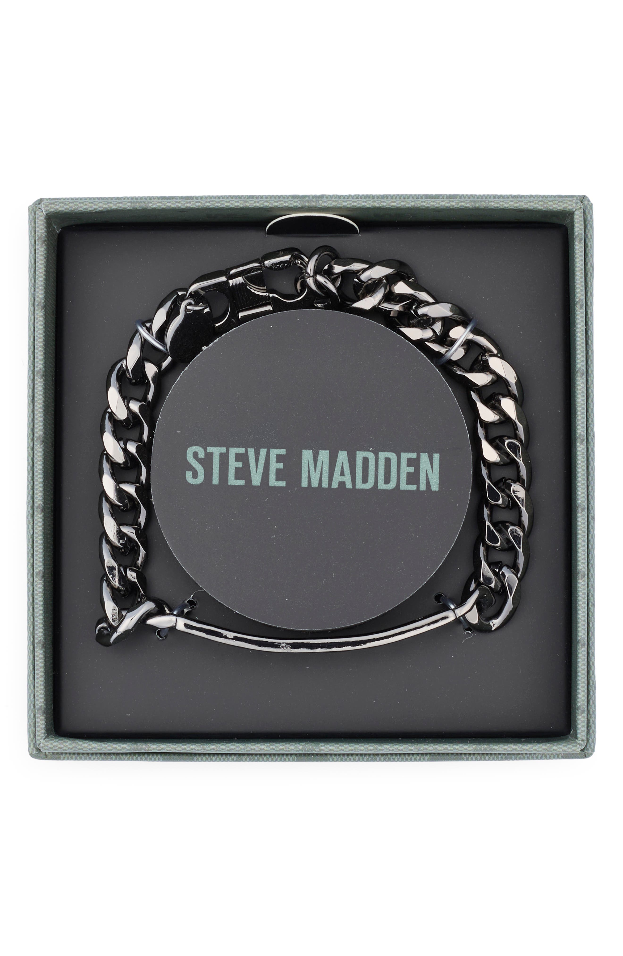 Steve Madden Men's Wide Bar Chain Bracelet
