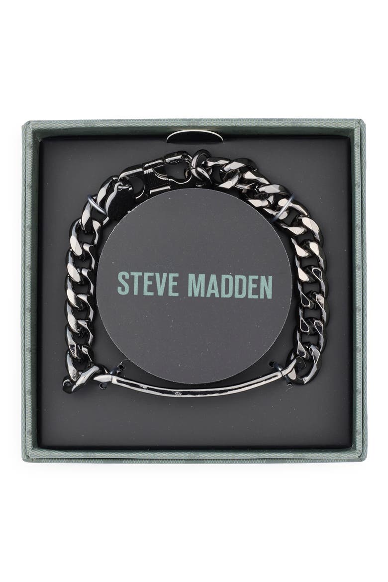 Men's Wide Bar Chain Bracelet, Main, color, HEMATITE