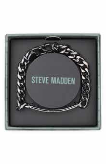 Steve Madden Men's Wide Bar Chain Bracelet