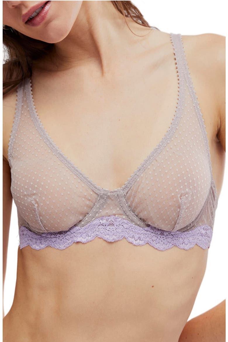 Mid Week Dotted Mesh Underwire Bra, Main, color, CASHMERE COMBO