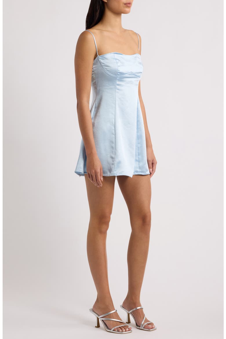 Easy to Love Satin Minidress, Alternate, color, BLUE