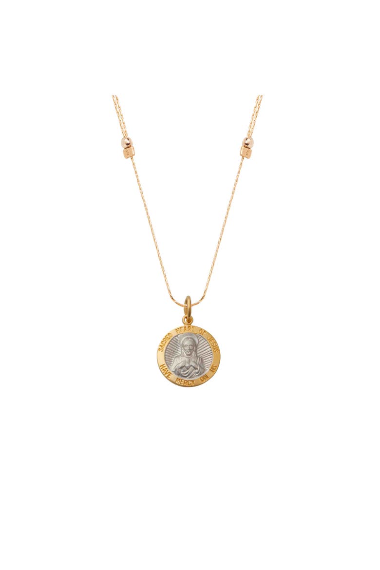 Jesus Sacred Heart Expandable Necklace, Main, color, Gold