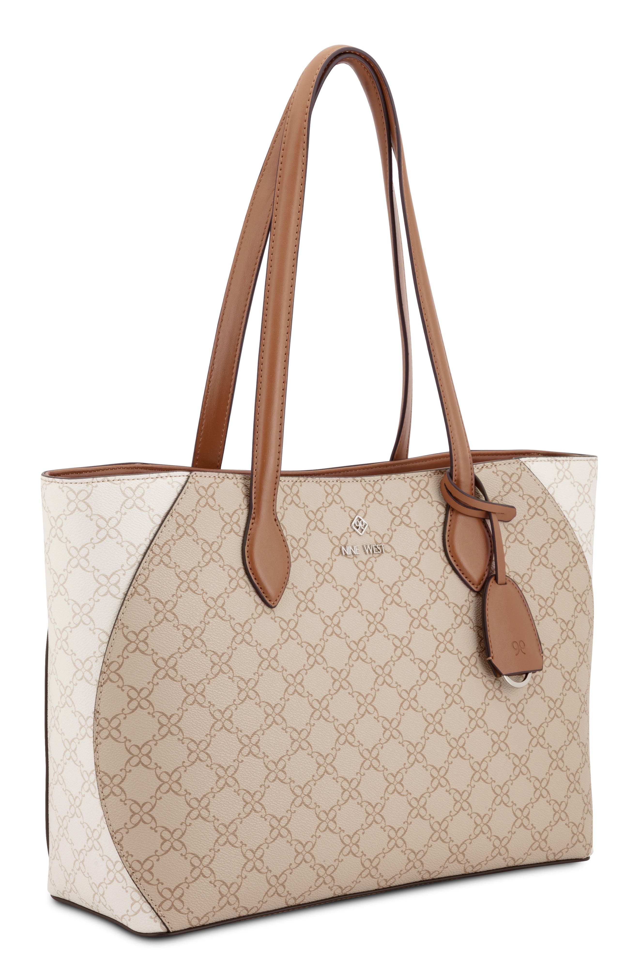 Nine West Cheryth Tote, Alternate, color, Khaki Logo Multi