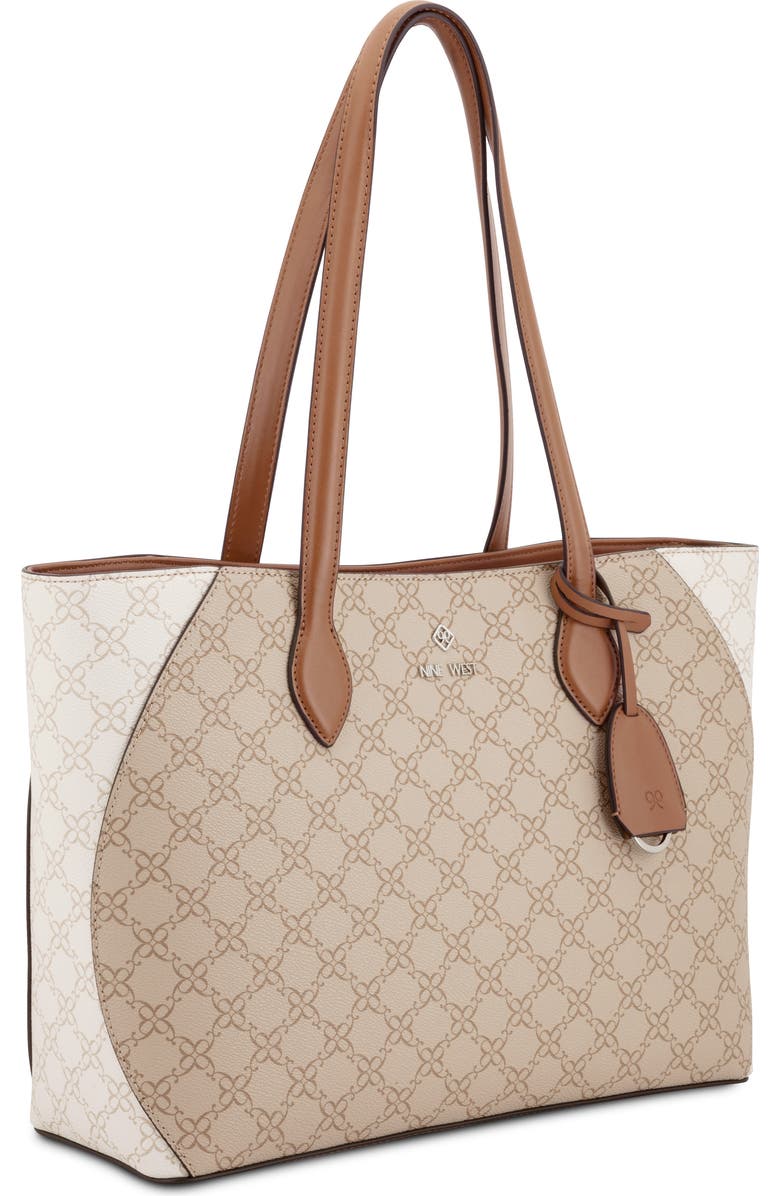 Nine West Cheryth Tote, Alternate, color, Khaki Logo Multi
