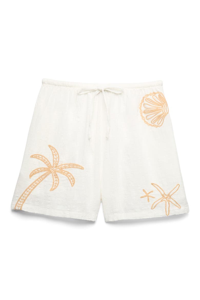 Embroidered Beach Shorts, Alternate, color, SOFT WHITE