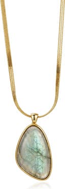 st. Moran 14k Yellow Gold Plated Labradorite Pendant Necklace