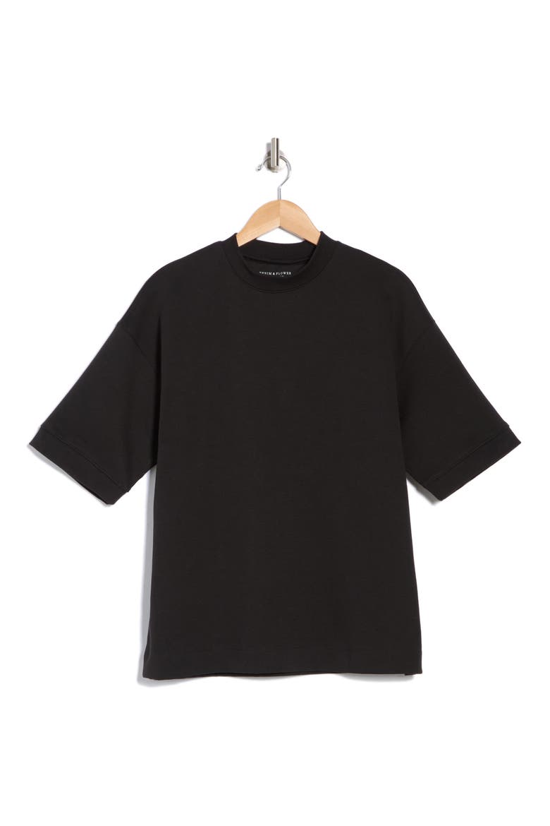 Oversize Heavyweight Cotton Blend T-Shirt, Alternate, color, BLACK