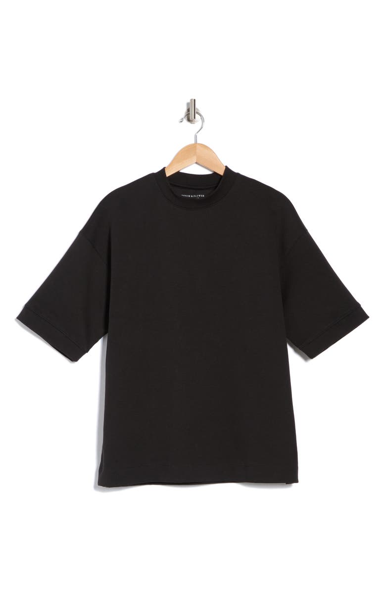 DENIM AND FLOWER Oversize Heavyweight Cotton Blend T-Shirt, Alternate, color, Black