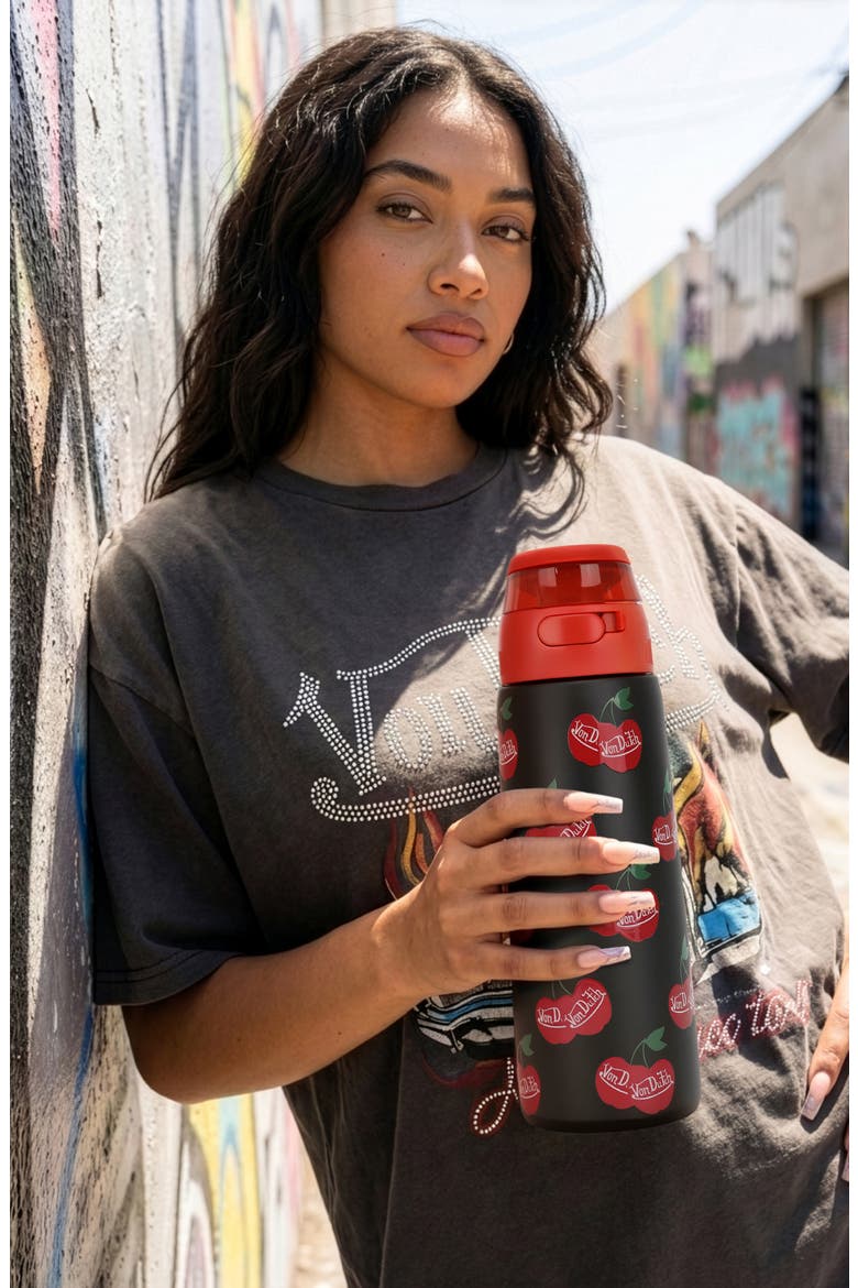 26oz Iconic Y2K Double Walled Insulated Stainless Steel Bottle, Alternate, color, Raining Cherries