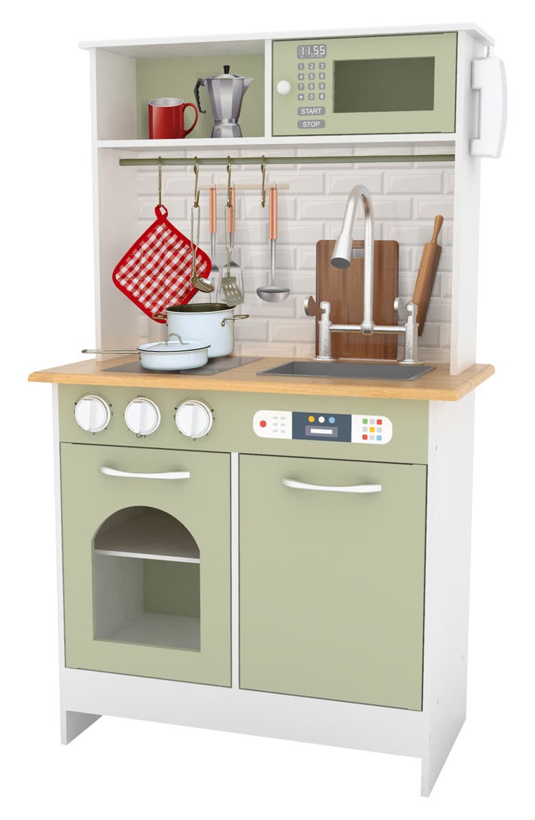 Teamson Kids Little Chef Play Kitchen, Main, color, Olive Green