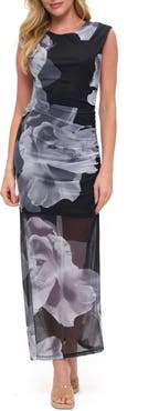 O.L. Ruched Sleeveless Maxi Dress