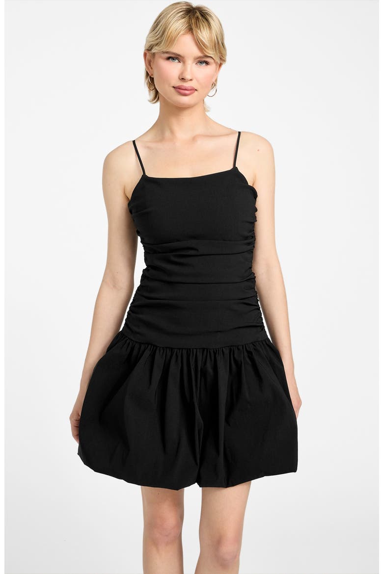 Felicity Bubble Hem Fit & Flare Dress, Alternate, color, JET BLACK