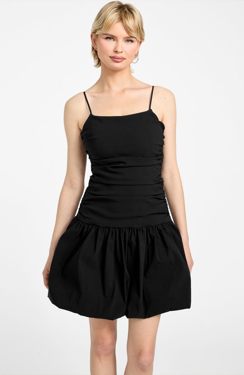 GUESS Felicity Bubble Hem Fit & Flare Dress, Alternate, color, Jet Black