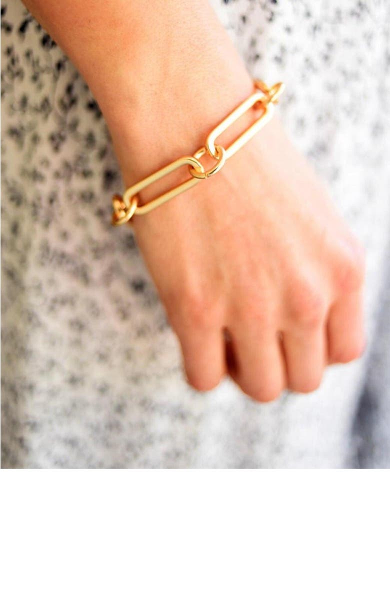 Erin McDermott Jewelry Lia Link Bracelet, Alternate, color, Gold