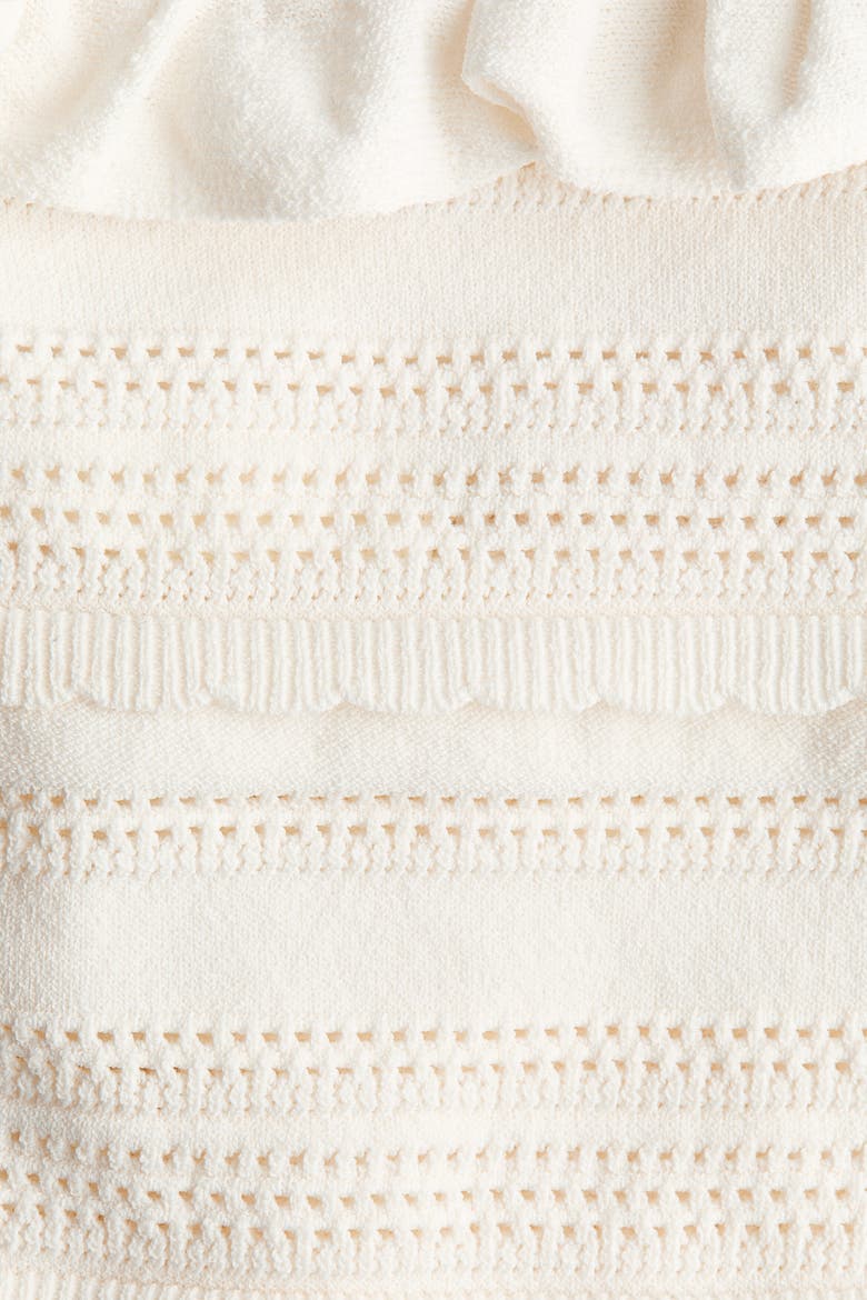 Pointelle-knit Tie-strap Top, Alternate, color, White