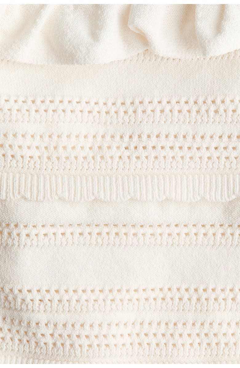 H&M Pointelle-knit Tie-strap Top, Alternate, color, White