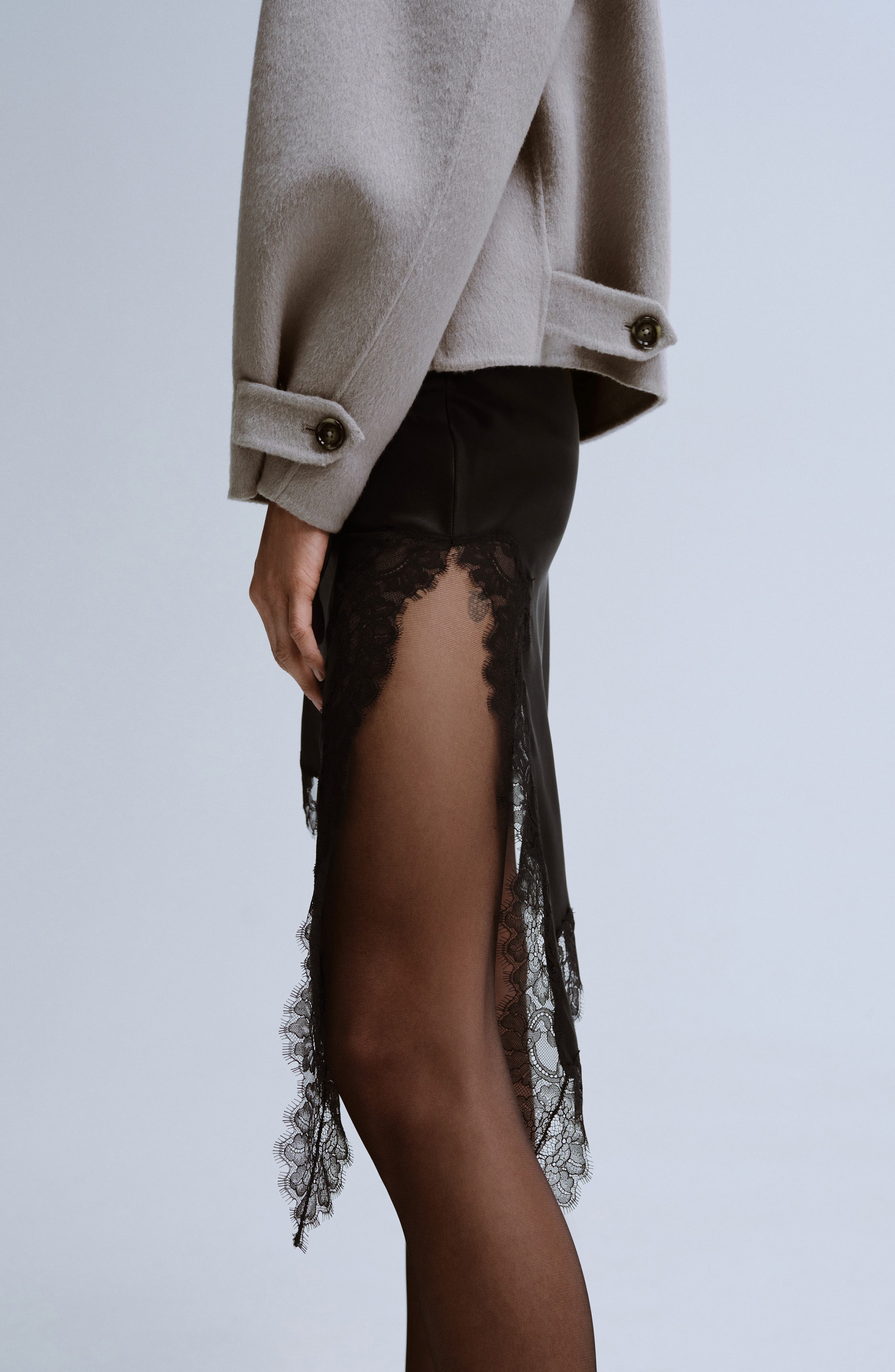 Asymmetric Satin & Lace Skirt (Women) | Nordstrom