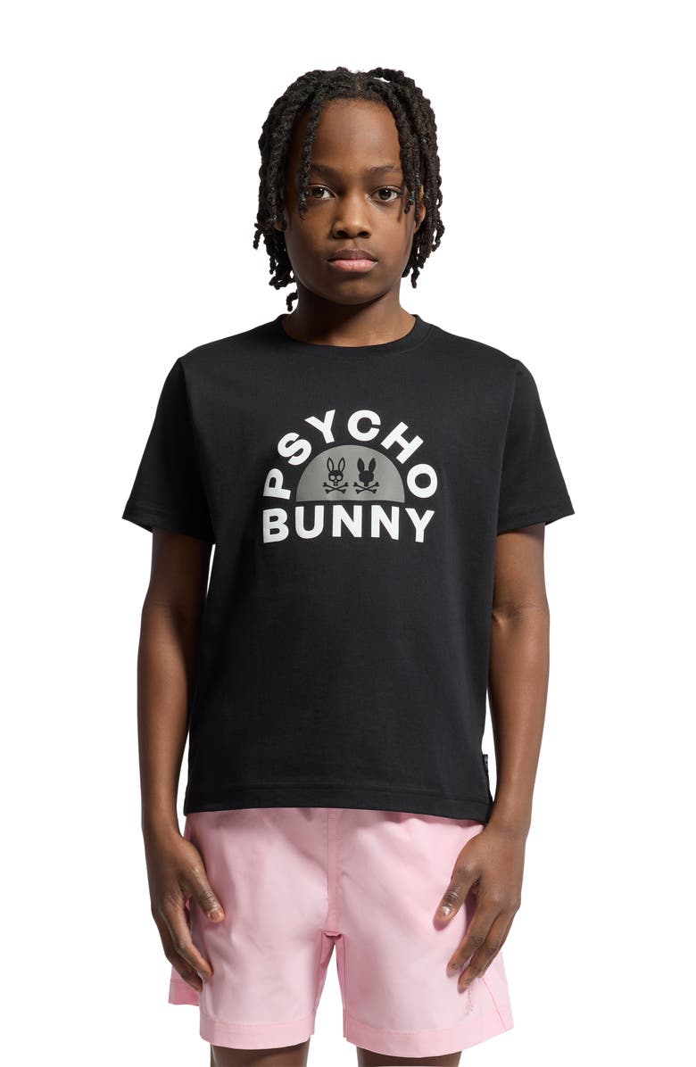 Psycho Bunny Kids' Goldie Cotton Graphic T-Shirt, Alternate, color, Black