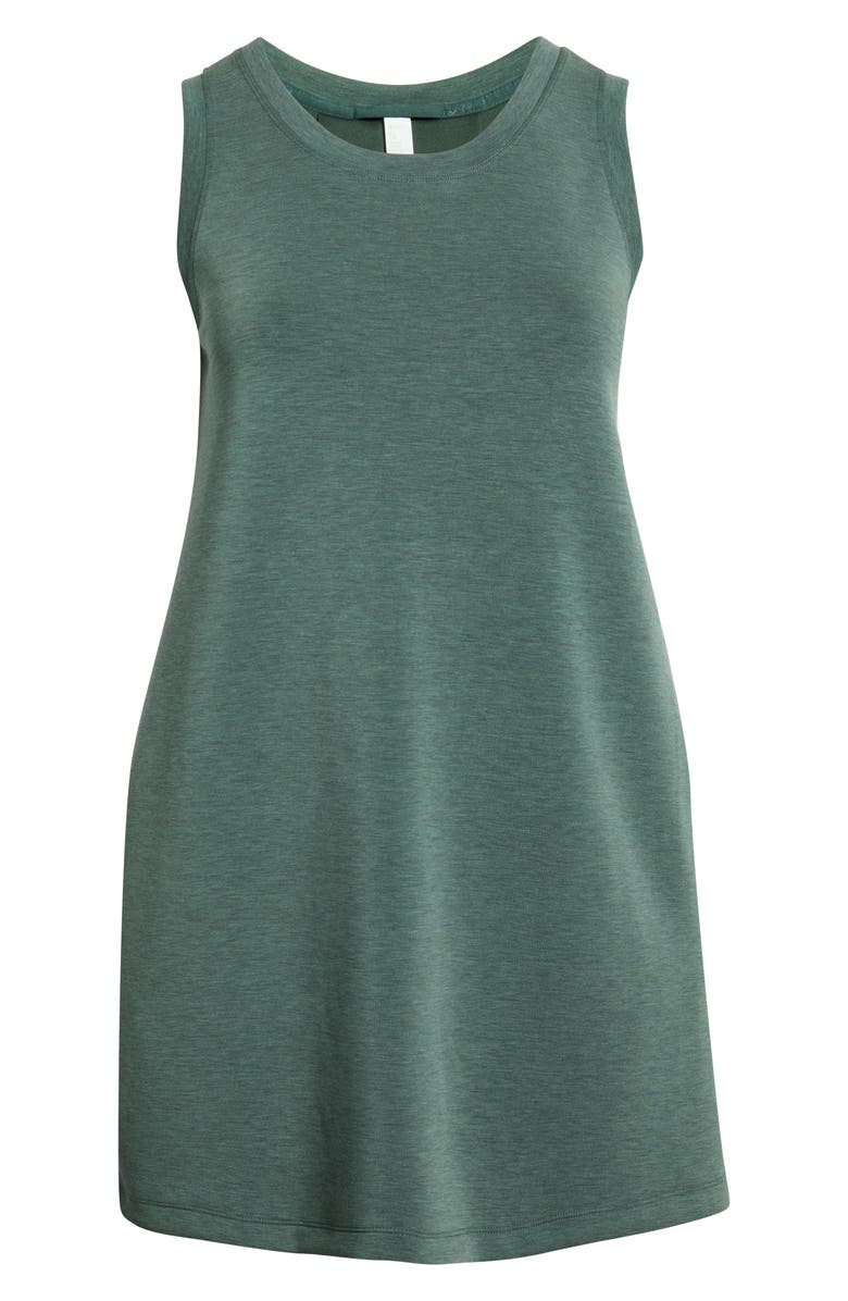 Zella Soft Luxe Tank Dress, Alternate, color, Green Balsam Heather