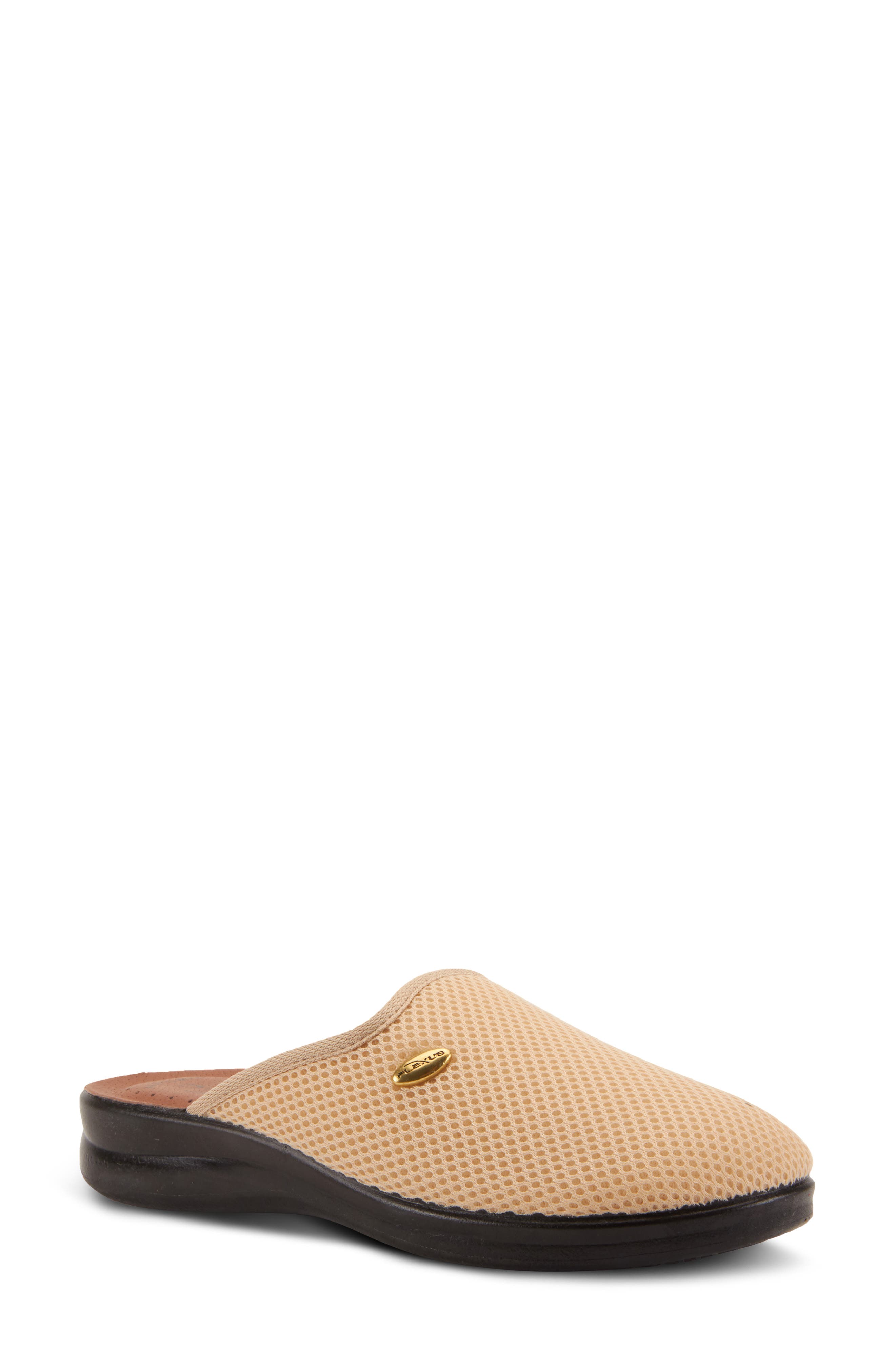 Flexus by Spring Step Scuff Slipper, Main, color, Beige Fabric