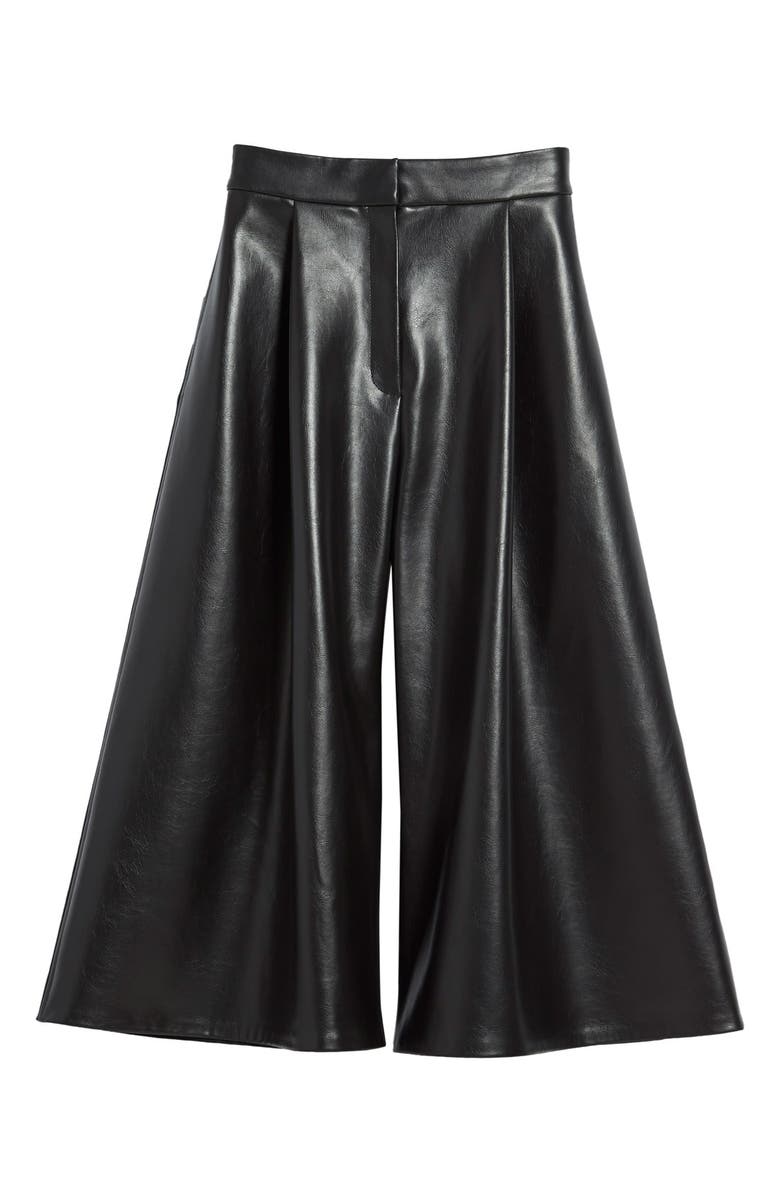 Vika Gazinskaya Faux Leather Culottes, Alternate, color,