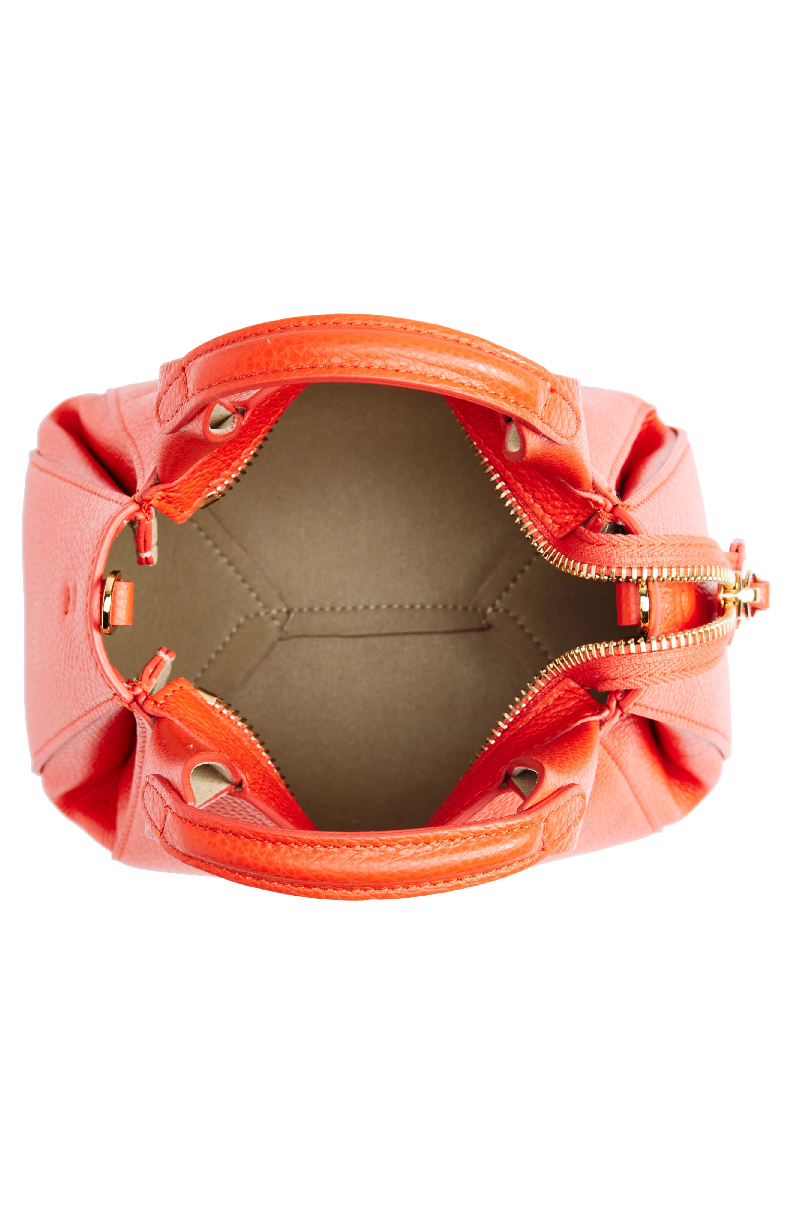 Ree Projects Mini Avy Pebbled Leather Top Handle Bag, Alternate, color, Flame