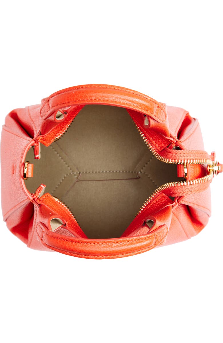 Ree Projects Mini Avy Pebbled Leather Top Handle Bag, Alternate, color, Flame
