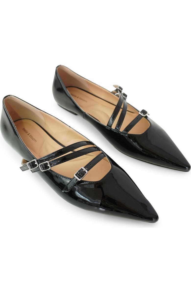 Belle & Bloom Begin Again Buckled Flat, Alternate, color, Black