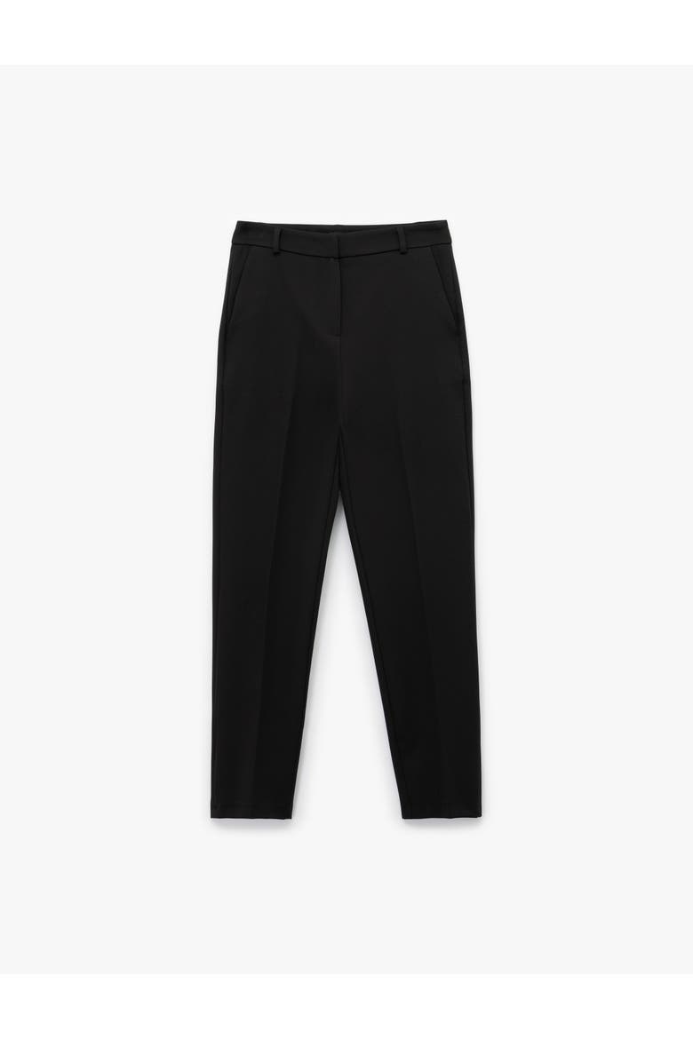Slim Fit Tailored Trousers With Pockets, Alternate, color, BLACK