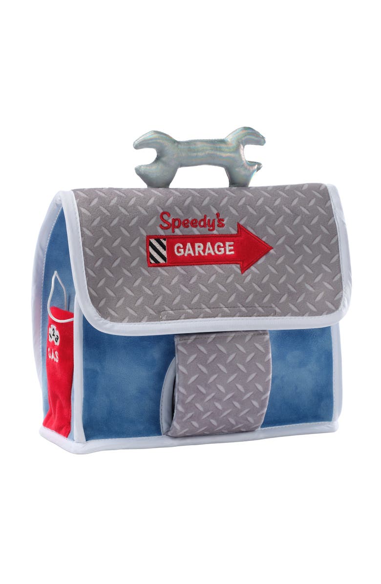 Lambs & Ivy Cars & Tow Truck Garage Interactive Plush Developmental Playset Toy, Alternate, color, Blue