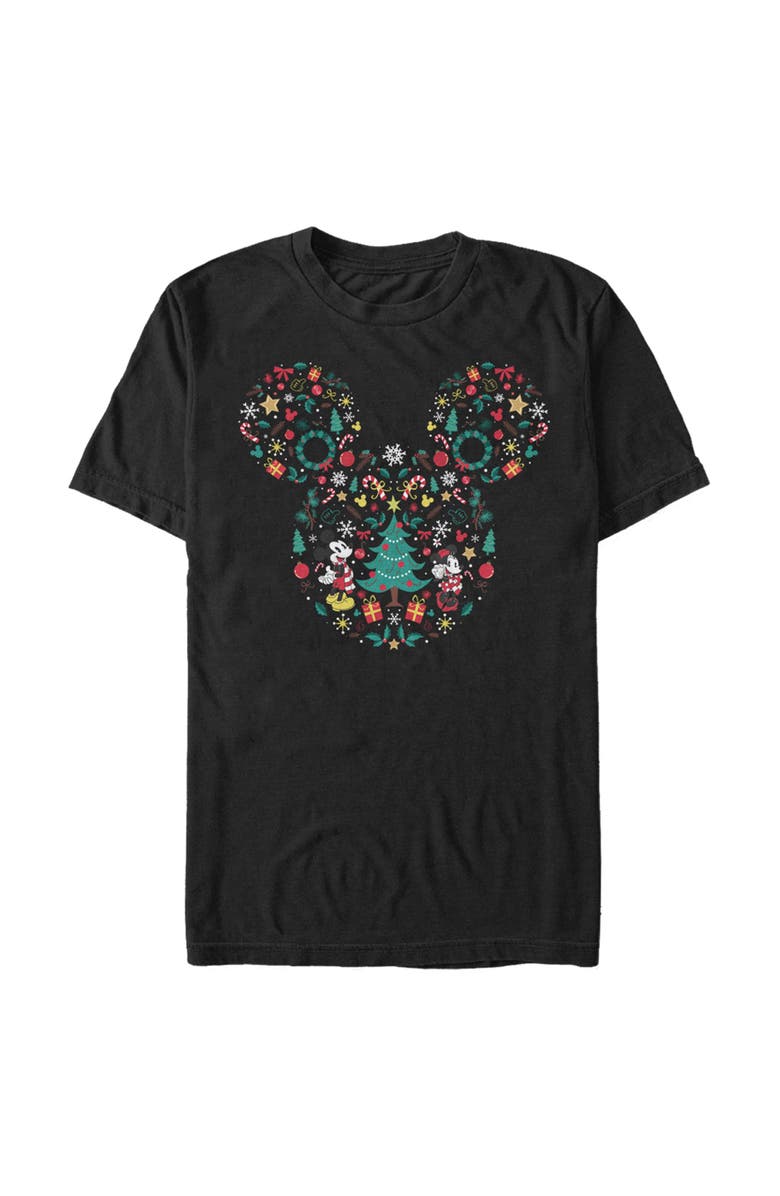 Mickey & Friends Men's Mickey & Friends Christmas Silhouette  Graphic T-Shirt, Main, color, Black