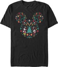 Mickey & Friends Men's Mickey & Friends Christmas Silhouette  Graphic T-Shirt