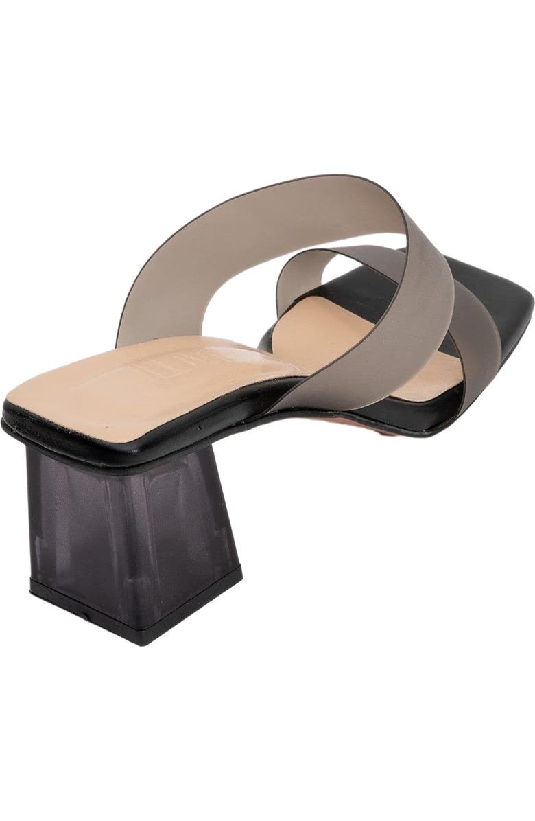 Prologue Shoes Elara Transparent Strap Sandal, Alternate, color, Black Faux Leather