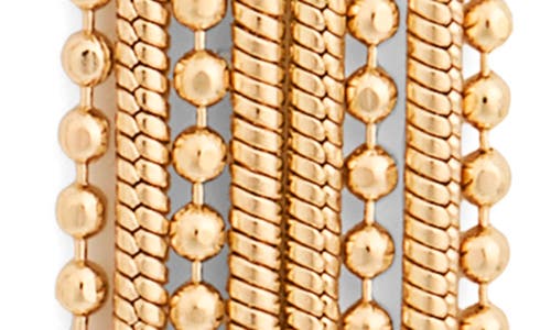 Nordstrom Rack Beaded Chain Fringe Earrings In Clear- Gold
